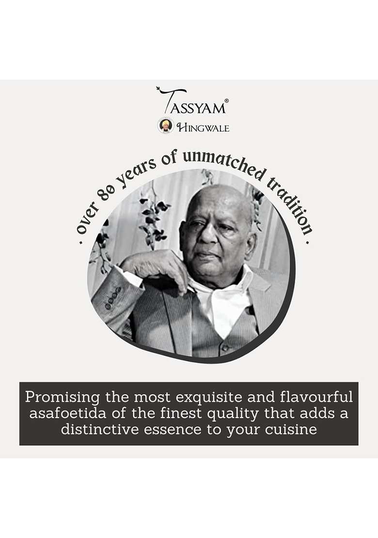 Tassyam Organics Hingwale Strong Hing 100G Dispenser | Incredible Value Hand Pounded & Natural Compounded Asafoetida Bandhani Heeng Inguva Perungayam - Indya