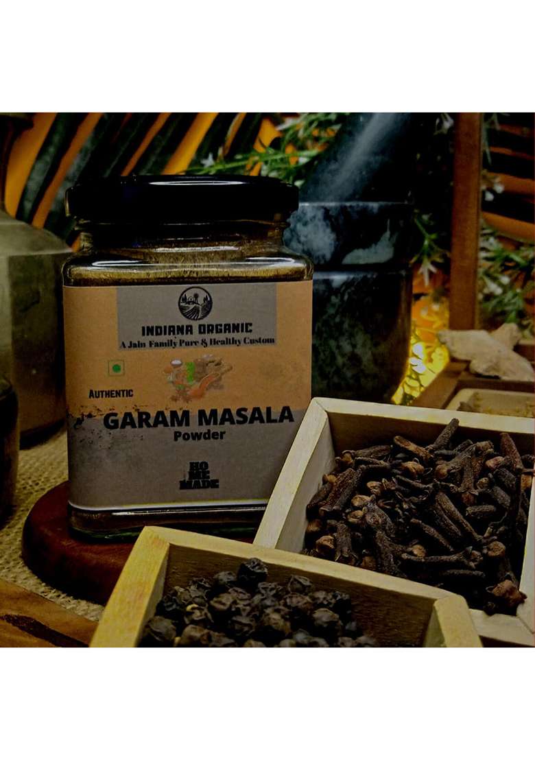 Indiana Organic Garam Masala Powder - 150 Gram Freshly Pack On Order | No Red Chilli Onion And Garlic. - Indya