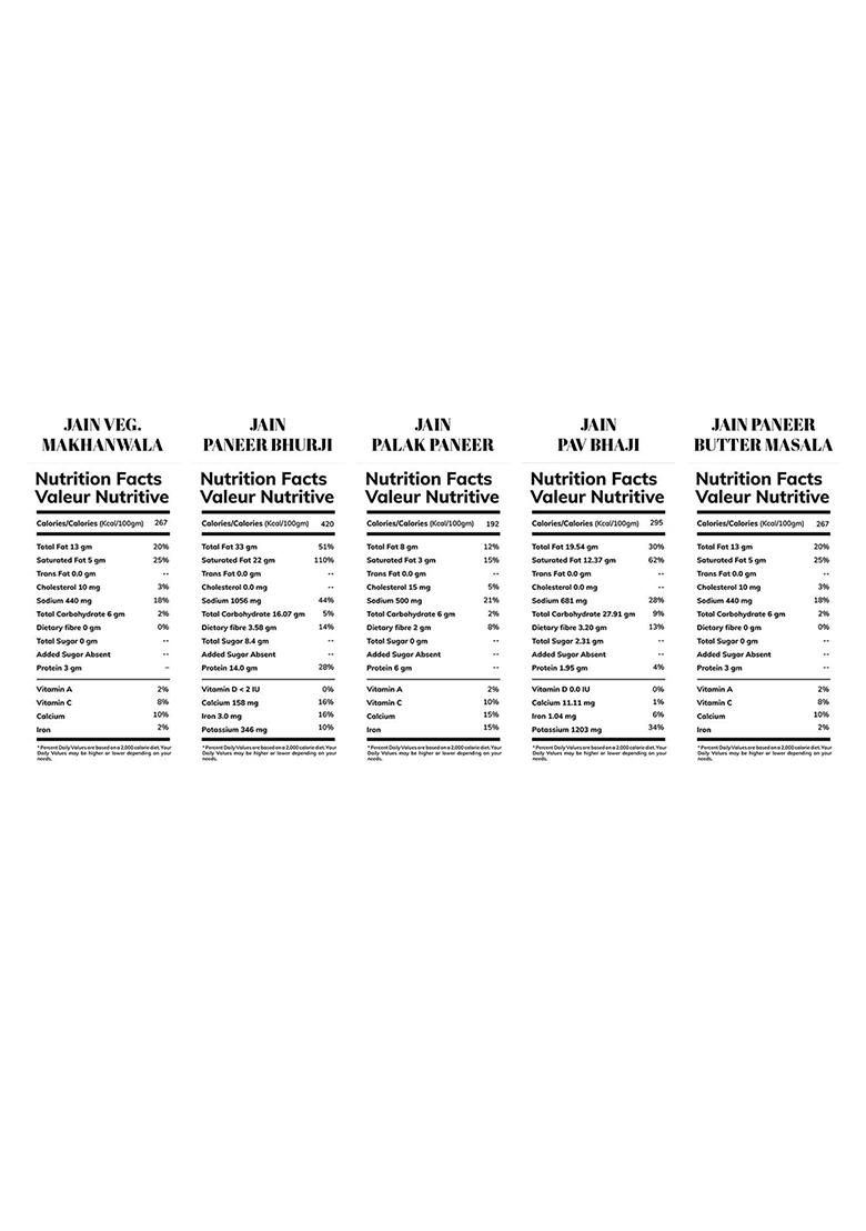 Bowlful Jain Main Course Combo, 100% Natural, Ready To Eat, Freeze Dried Food