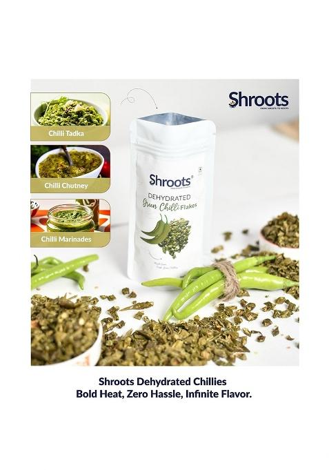 Shroots Dehydrated Green Chilli | 100% Natural Dried Chilies Perfect For Cooking, Seasoning And Spice Mixes 35G Each, (Pack Of 1)