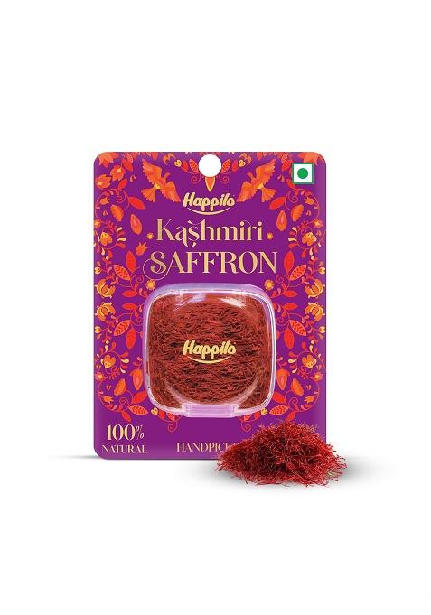 Happilo Premium Kashmiri Saffron .5G, Handpicked Pure Kesar For Pooja, Finest A++ Grade, Whole Threads Golden Milk, Cooking Biryani