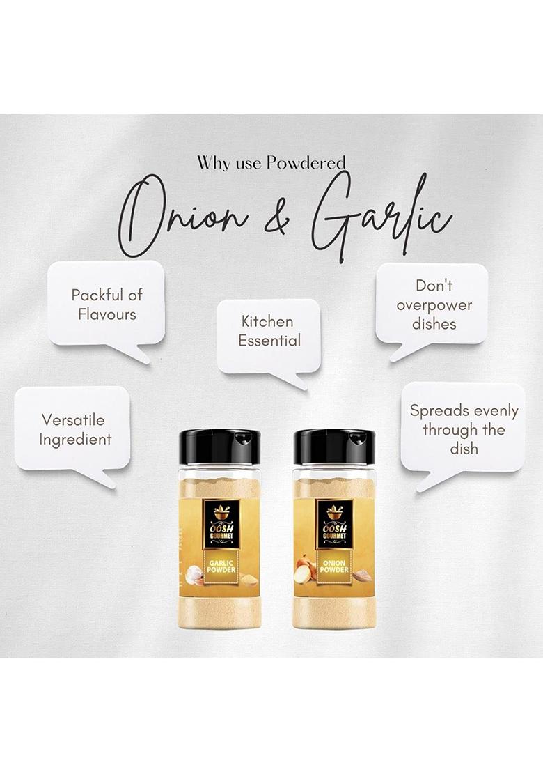 Oosh Gourmet'S Garlic Powder & Onion Powder, 2 Piece, 50Grams Each | Kitchen Essential Combo For Cooking Baking, Vegan, Gluten Free, No Preservatives, Versatile Ingredient