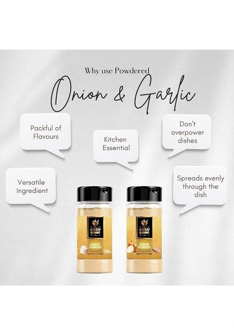 Oosh Gourmet'S Garlic Powder & Onion Powder, 2 Piece, 50Grams Each | Kitchen Essential Combo For Cooking Baking, Vegan, Gluten Free, No Preservatives, Versatile Ingredient