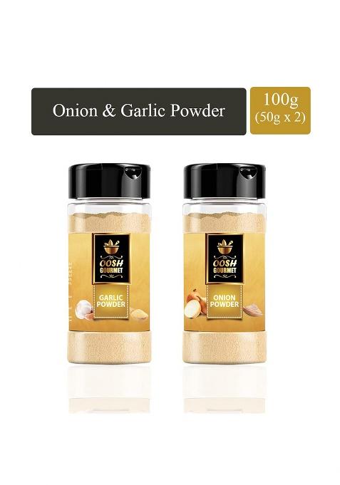 Oosh Gourmet'S Garlic Powder & Onion Powder, 2 Piece, 50Grams Each | Kitchen Essential Combo For Cooking Baking, Vegan, Gluten Free, No Preservatives, Versatile Ingredient