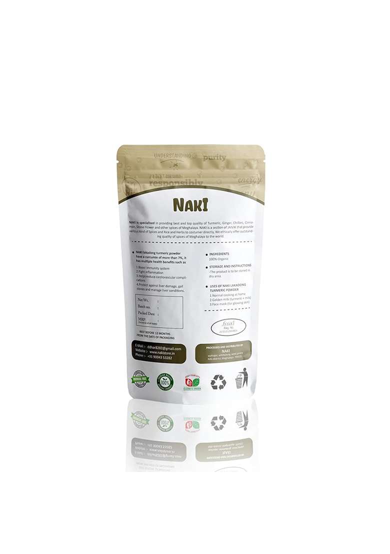 Naki Lakadong Turmeric Powder | Meghalaya Natural Chemical Free Haldi - Indya
