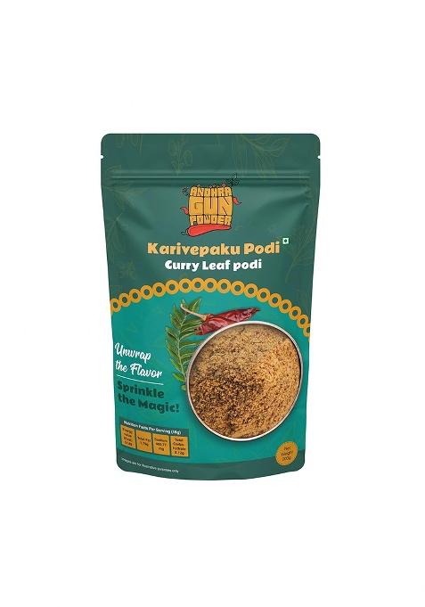 Andhra Gunpowder - Curry Leaf Podi/Karivepaku Podi 200G | Kariveppilai, Karibevu, Dosa Chutney, Spice And Kadi Patta Powder