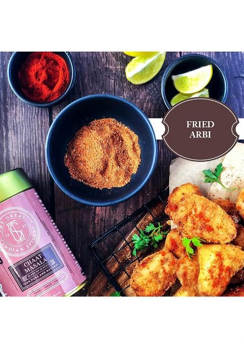 The Great Indian Spicery | Chaat Masala 100Gm Tin Farm Fresh, Authentic Blend Of 15 Spices, Non-Adulterated Tangy, Sour & Salty Flavor Perfect For Sprucing Up Snacks Meals