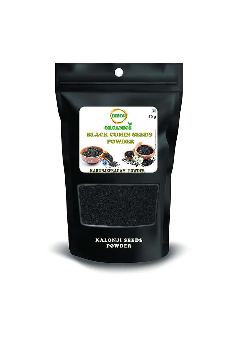 Diets Organics Karunjeeragam Powder,Kalonji,Black Cumin Powder -50 G - Indya