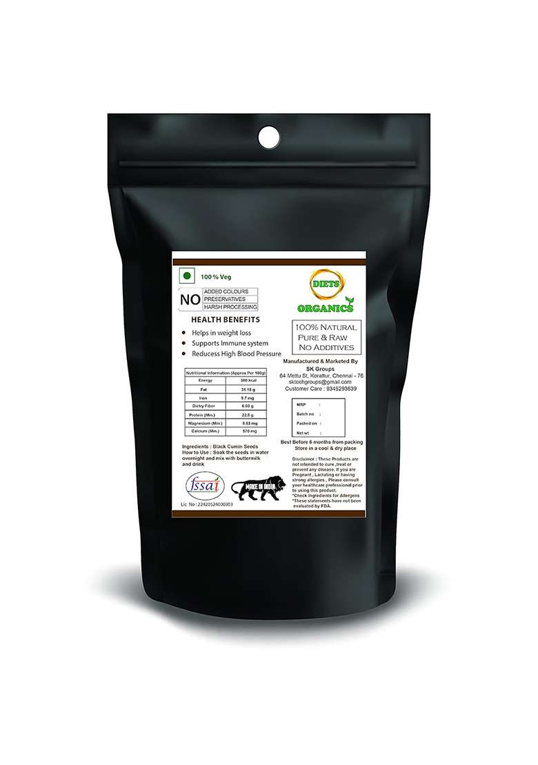 Diets Organics Karunjeeragam Powder,Kalonji,Black Cumin Powder -50 G - Indya