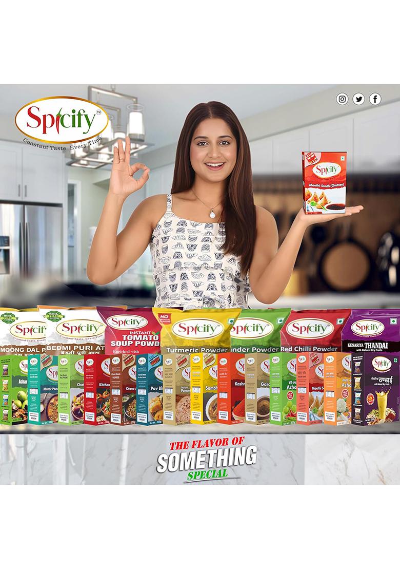 Spicify Chana/Chole + Kitchen King Masala Powder | Authentic Natural Flavour With Cumin, Fenugreek & Pomegranate Seeds, No Onion Garlic Blended Spice Mix Ready Masala, 100G Each