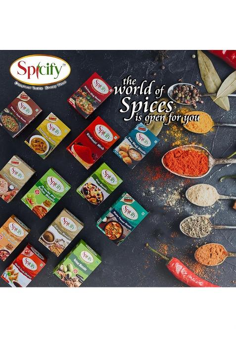 Spicify Chana/Chole + Kitchen King Masala Powder | Authentic Natural Flavour With Cumin, Fenugreek & Pomegranate Seeds, No Onion Garlic Blended Spice Mix Ready Masala, 100G Each