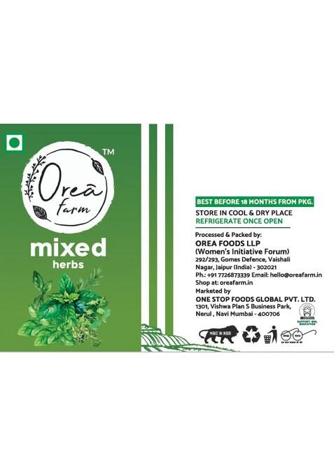 Orea Farm Mixed Herbs 500 G | Culinary Blend Of Dried Oregano, Thyme, Basil, Rosemary And Parsley Herb Perfect For Salad Dressings, Soups Stews, Pizza Pasta Seasoning, Roasted Vegetables, Marinades, Sauces, Breads Pastries Reusable Zipper Bulk Pack