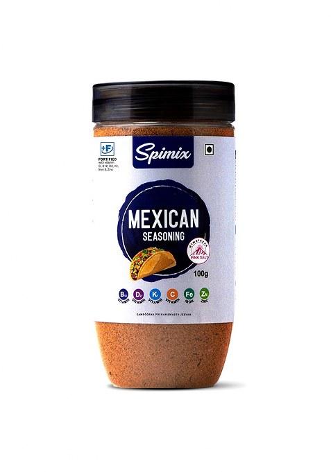 Spimix Mexican Seasoning | 100G |Made Healthier With Vitamin B12 & D And Himalayan Pink Salt| Zesty Spice Blend For Tacos, Nachos, Rice, Salsa More