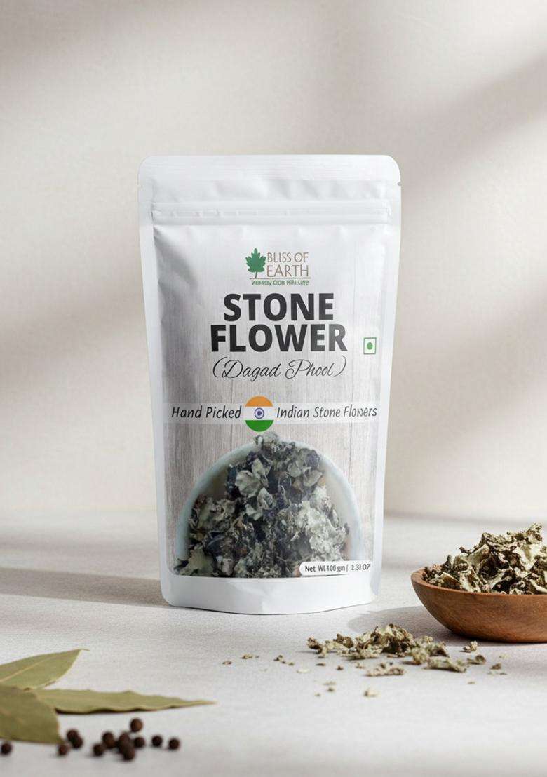 Bliss Of Earth Indian 100Gm Stone Flower, Dagad Phool, Kalpasi, Patthar Ke Phool Aromatic Spice Great For Cooking Biryani,Stew & Various Dishes - Indya