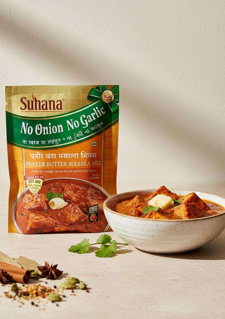 Suhana Paneer Butter Nong (No Onion No Garlic) 50G Pouch | Spice Mix Easy To Cook Pack Of 8 - Indya