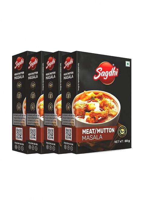 Sagdhi Meat Masala Powder Pack Of 4 (50G Each, Total 200G) | Indian Aromatic Spice Mix For Chicken & Mutton