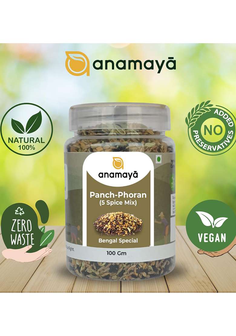 Anamaya Panch Phoron 100 Gms | Pachforon Panchforan Panchphoran Packed In An Aesthetic Reusable Jar - Indya