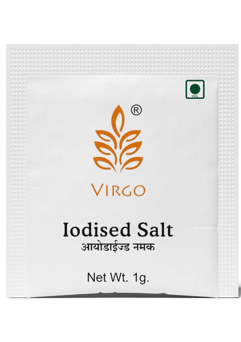 Virgo Iodized Salt Sachets (1G X 250) | Hygienic Mini Pouches Of Pure Travel-Friendly & Easy To Use Instant Taste Enhancer For Food, Salads, Snacks Daily Cooking