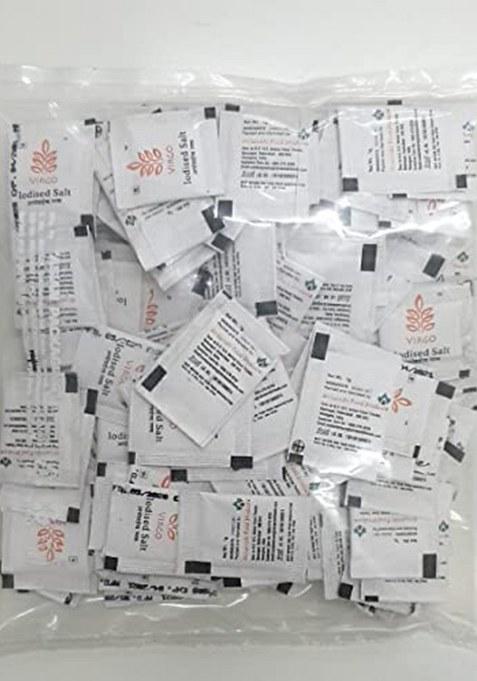 Virgo Iodized Salt Sachets (1G X 250) | Hygienic Mini Pouches Of Pure Travel-Friendly & Easy To Use Instant Taste Enhancer For Food, Salads, Snacks Daily Cooking