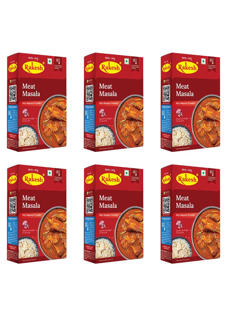 Rakesh Group Meat Masala Combo Packs(50G X 6 Pcs),Tasty&Special Pack(6Pcs 50G)