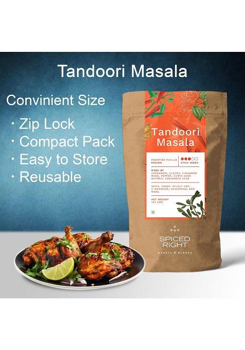 Spiced Right Tandoori Masala: 200G Of Rich, Smoky Powder Masala With Garlic For Tikka, Chicken & Paneer Vibrant Red, Perfect Marinating.