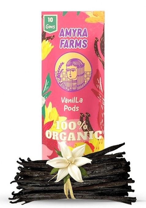 Amyra Farms Vanilla Beans Premium Bourbon Bean Pods From Chikmagalur For Baking & Cooking Fresh, Fragrant Rich Flavor Grade A+ 18Cm+ Madagascar Quality | Pack Of 10