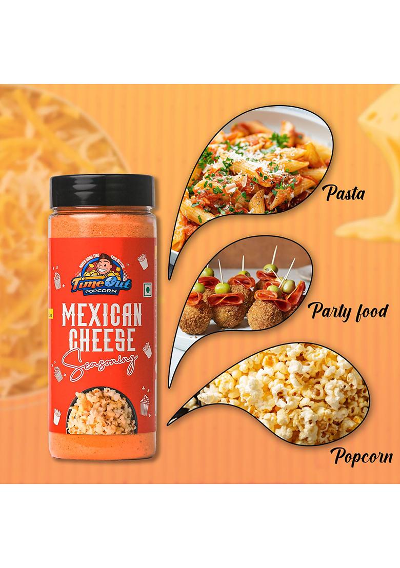 Time Out Popcorn Mexican Cheese Seasoning, Multi-Purpose Powder, And Snacks Flavoring,Pack Of 2, 100G Each