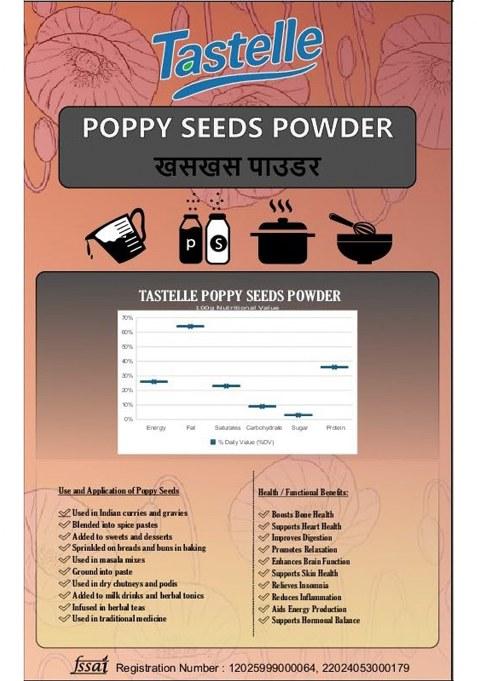 Tastelle Poppy-Seeds Powder Kasa Seed. Powder. 100G | Poppy Seeds.Powder