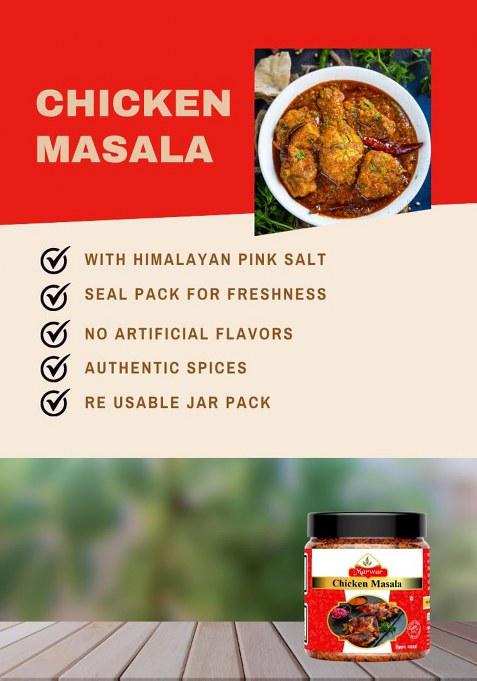 Marwar Chicken Masala | Authentic Indian Spice Blend For Curries & Gravies 1Kg Aromatic Rich Flavorful Dishes Jar Pack