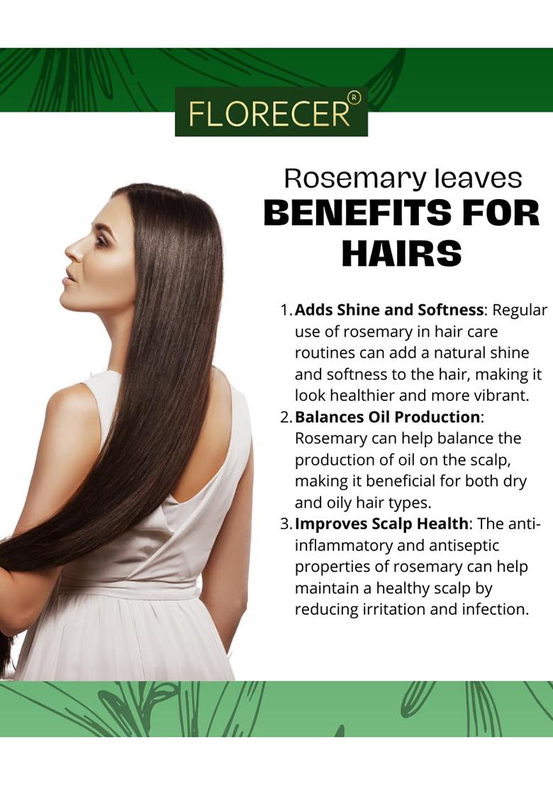 Florecer Rosemary Leaves 100G With Spray Bottle (100 Ml), For Hair Care And Seasoning Food Herbal Tea | Dried 100% Pure Organic Helps In Growth