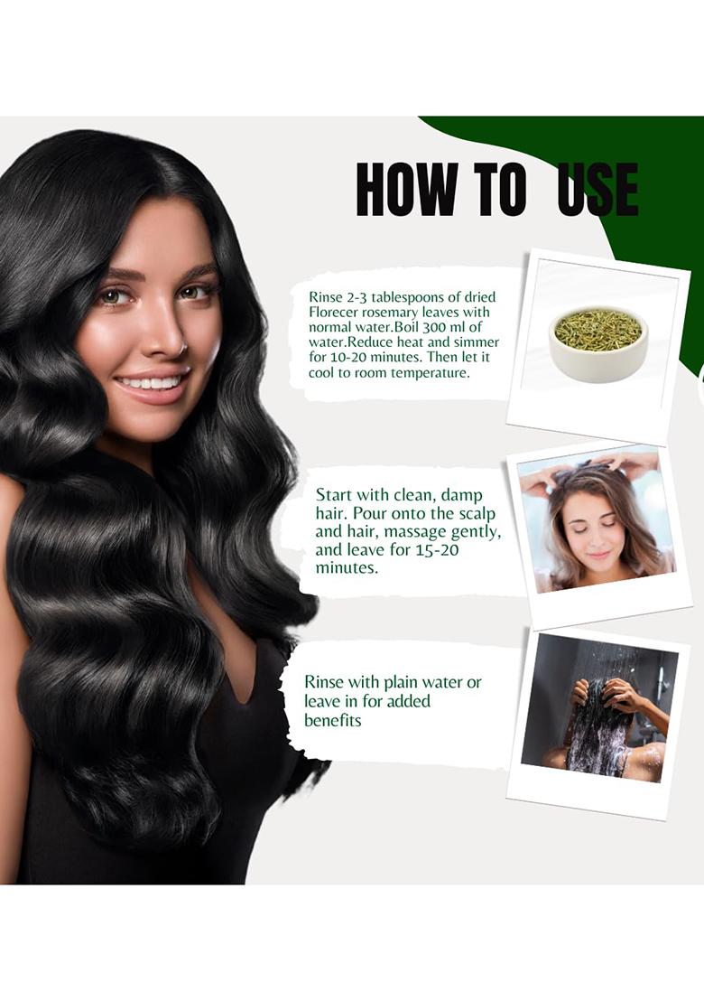 Florecer Rosemary Leaves 100G With Spray Bottle (100 Ml), For Hair Care And Seasoning Food Herbal Tea | Dried 100% Pure Organic Helps In Growth