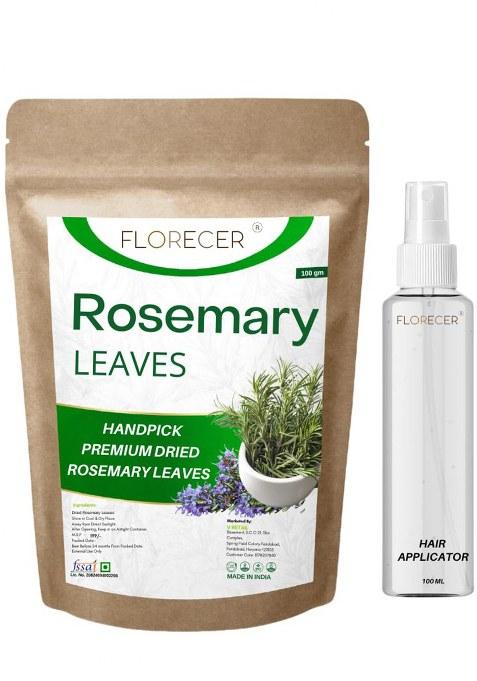 Florecer Rosemary Leaves 100G With Spray Bottle (100 Ml), For Hair Care And Seasoning Food Herbal Tea | Dried 100% Pure Organic Helps In Growth