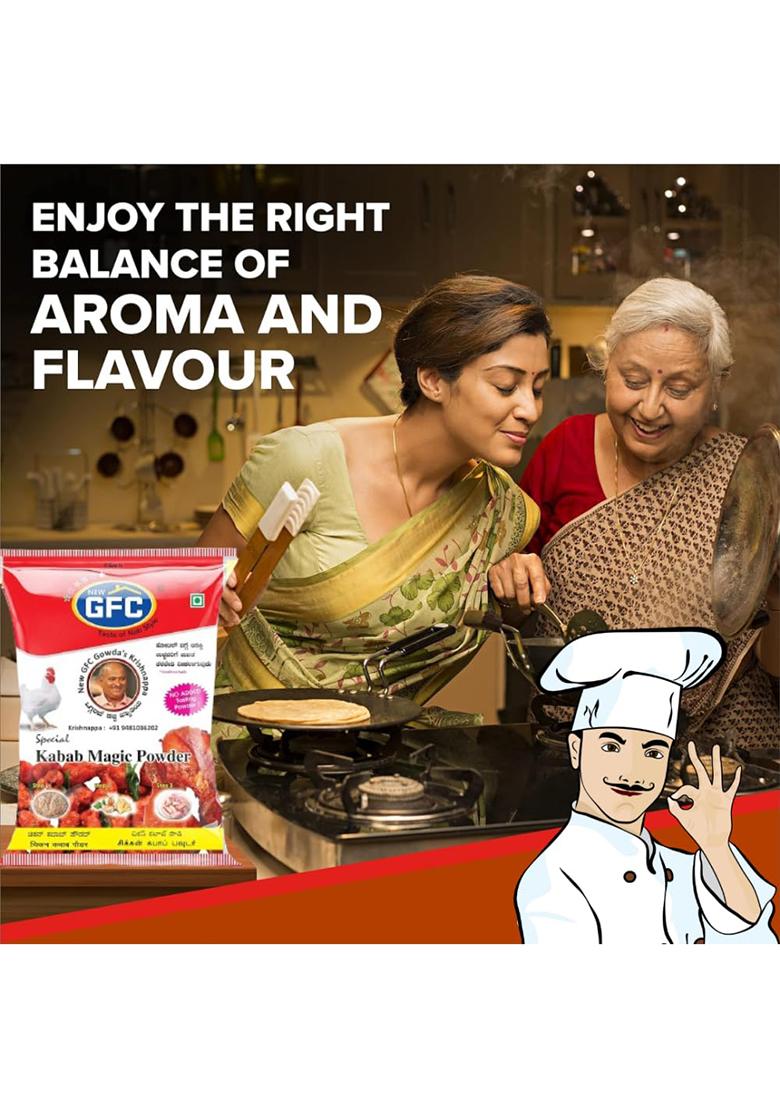 Gfc Kebab Powder With Recipe Book| Just Marinate & Cook Restaurant Dhaba Style|Ready To For Aromatic Flavourful Cooking|Instant Kabab Masala Ready Use