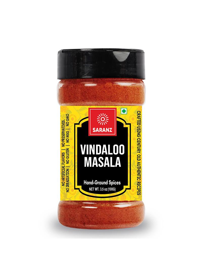 Saranz Vindaloo Masala Curry Perfect For Cooking, Ready To Use Masala|Vindaloo Meat, Prawn, Sea Food, Chicken Masala-100 Grams Bottle
