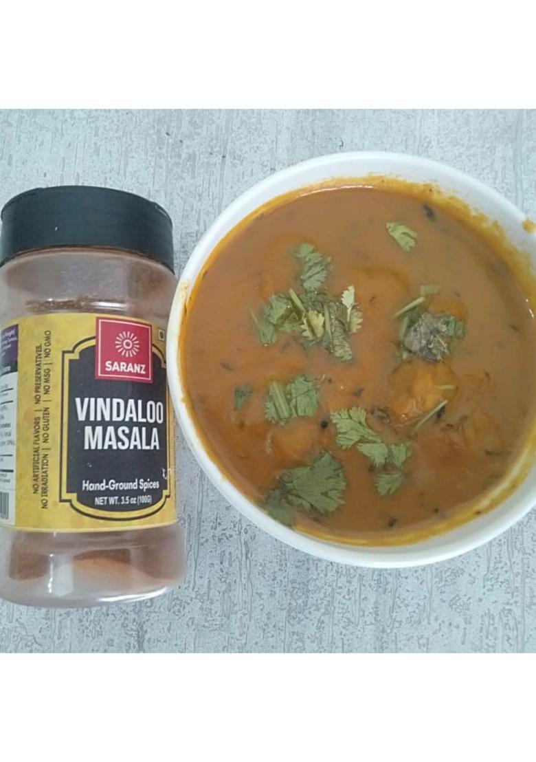 Saranz Vindaloo Masala Curry Perfect For Cooking, Ready To Use Masala|Vindaloo Meat, Prawn, Sea Food, Chicken Masala-100 Grams Bottle