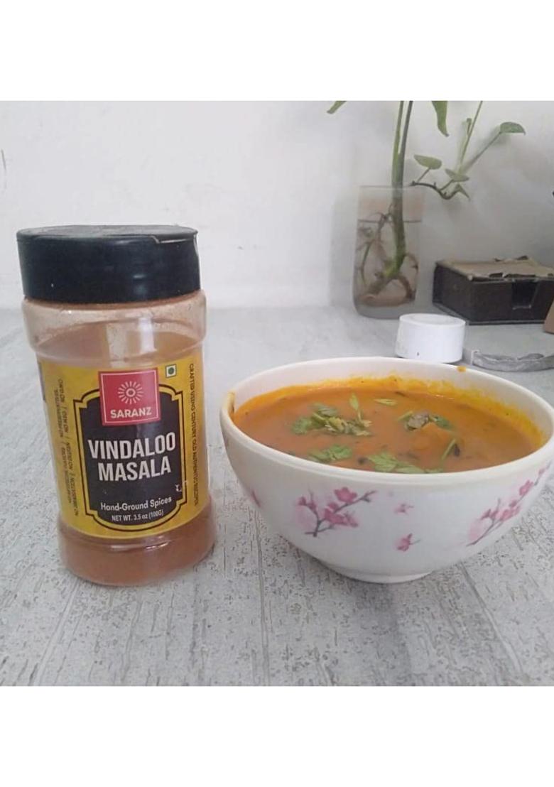 Saranz Vindaloo Masala Curry Perfect For Cooking, Ready To Use Masala|Vindaloo Meat, Prawn, Sea Food, Chicken Masala-100 Grams Bottle