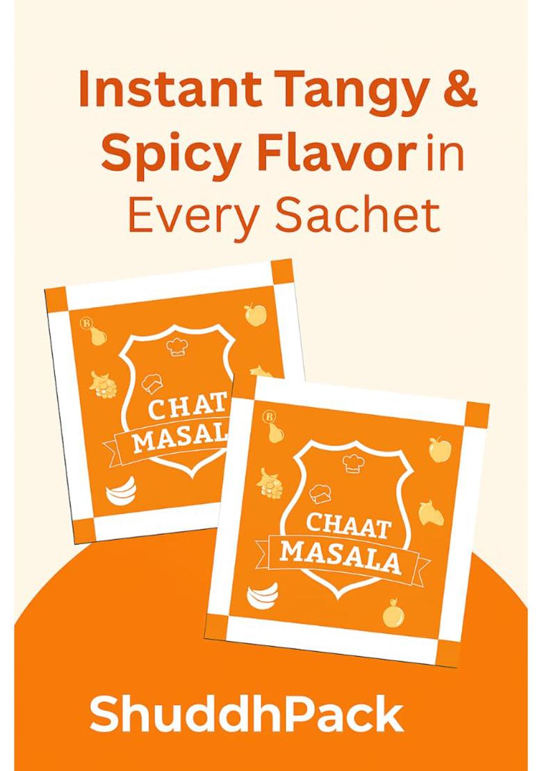 Shuddhpack Salt Sachet 1G, Black Pepper Sachets & Chaat Masala Combo | Hygienic Single-Use Seasoning For Hotels, Restaurants, Cafes Food Delivery Disposable Packets Travel Catering