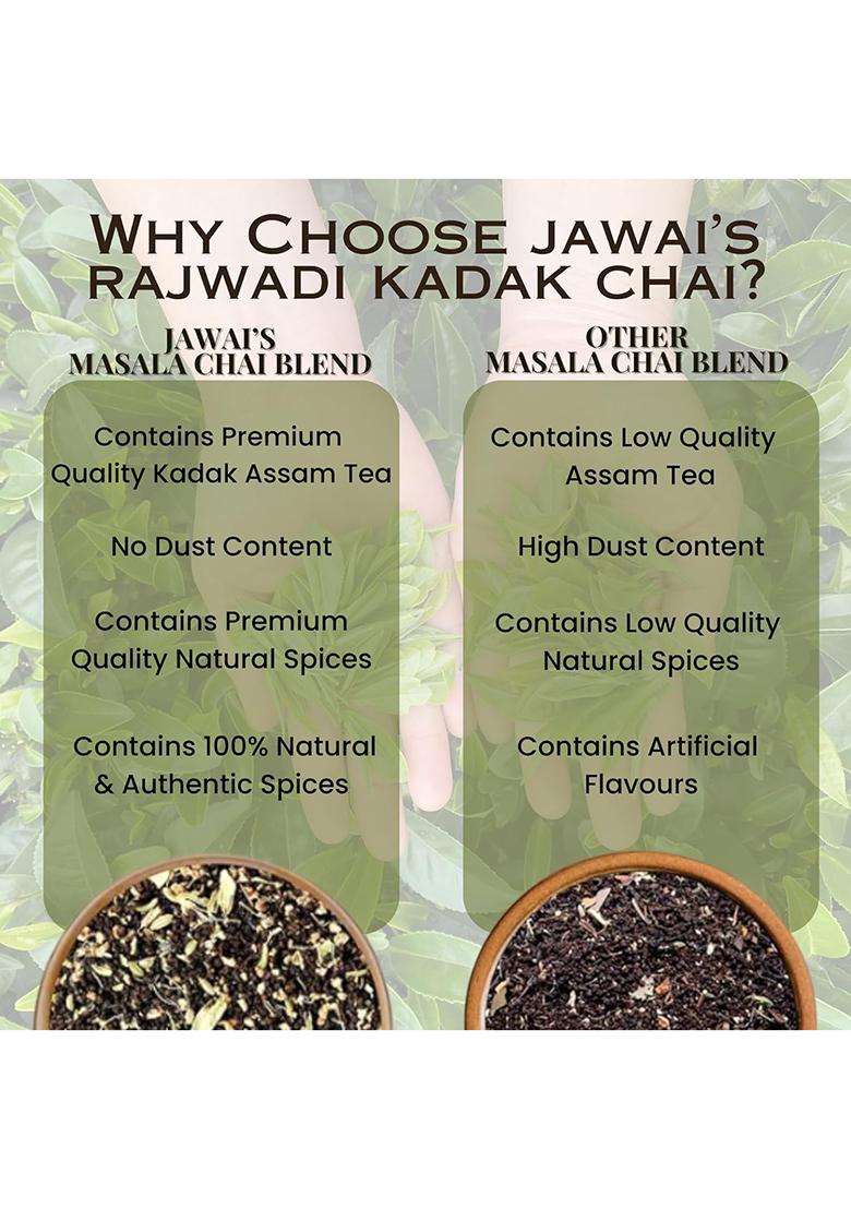 Jawai Rajwadi Kadak Masala Chai | Black Tea Ctc With 5 Immunity Boosting Spices Patti 100% Natural Flavour Nahi Asli Piyo 250 G