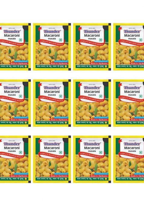 Thunder Macaroni Masala, Complete Seasoning Mix For 120G Macaroni, Flavorful Indian Spice & Pasta, No Added Salt Or Extra Spices Needed, Quick Recipe Mix, 12G Sachet Pack Of 12