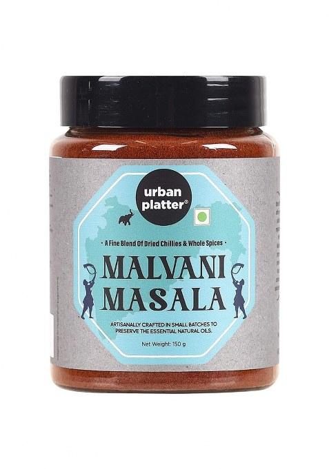 Urban Platter Maharashtrian Malvani Masala, 150G (Signature Lajjatdar Sindhudurg Coastal Blend | Onion & Garlic-Free Additive Preservative-Free)