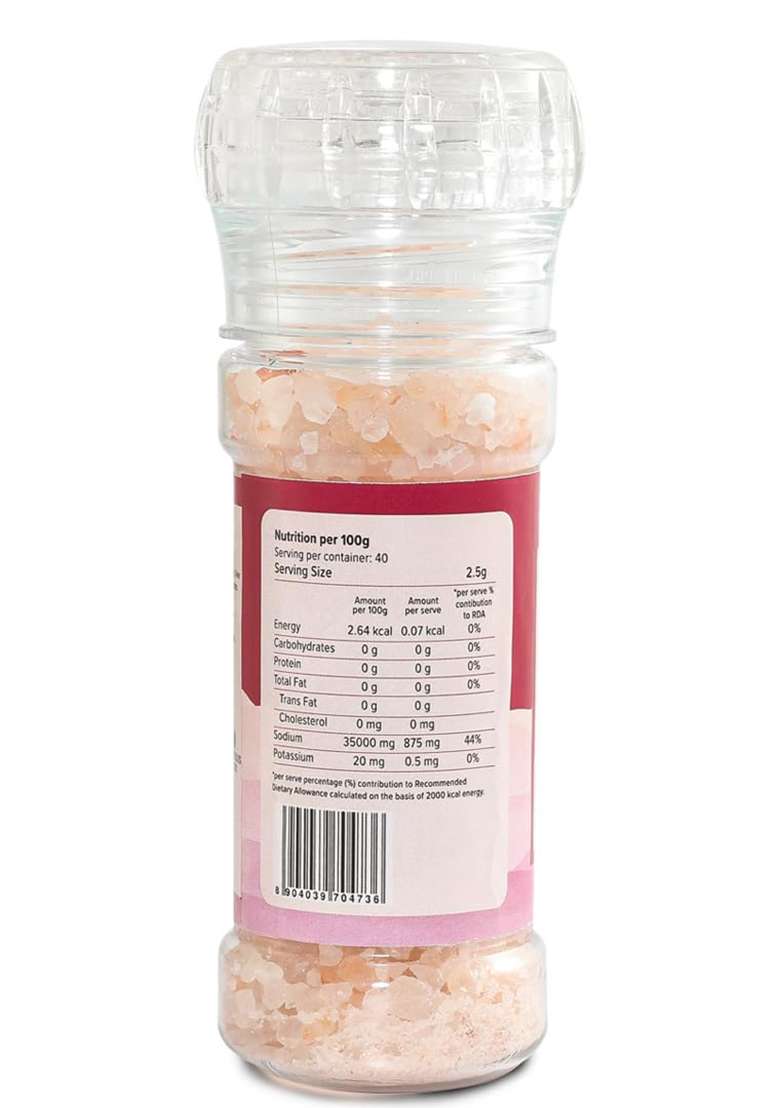 Currygram Himalayan Rock Salt And Black Pepper Grinder Combo | Of 100G 50G Unprocessed Pure & Natural Sendha Namak, Kali Mirch - Indya