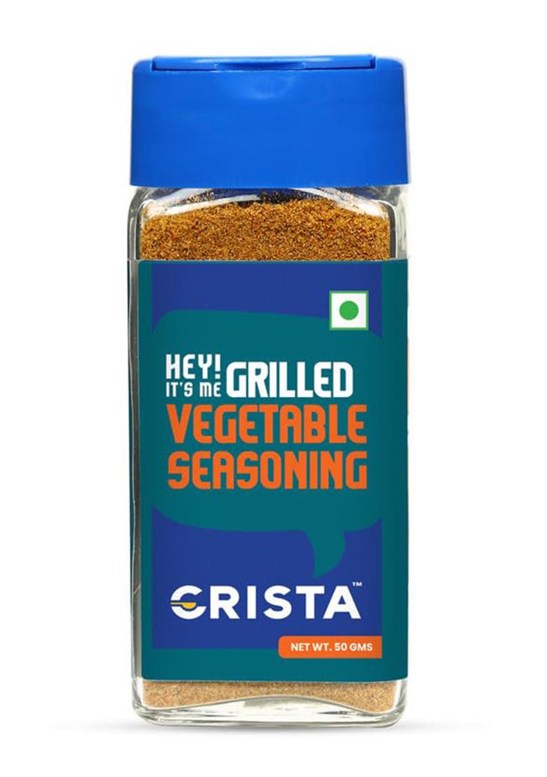 Crista 50 Gms Grilled Vegetable Seasoning | Bbq Mixed Spices Blend Multipurpose, Fresh & Flavourful Zero Added Colours, Fillers, Additives Preservatives Vegan
