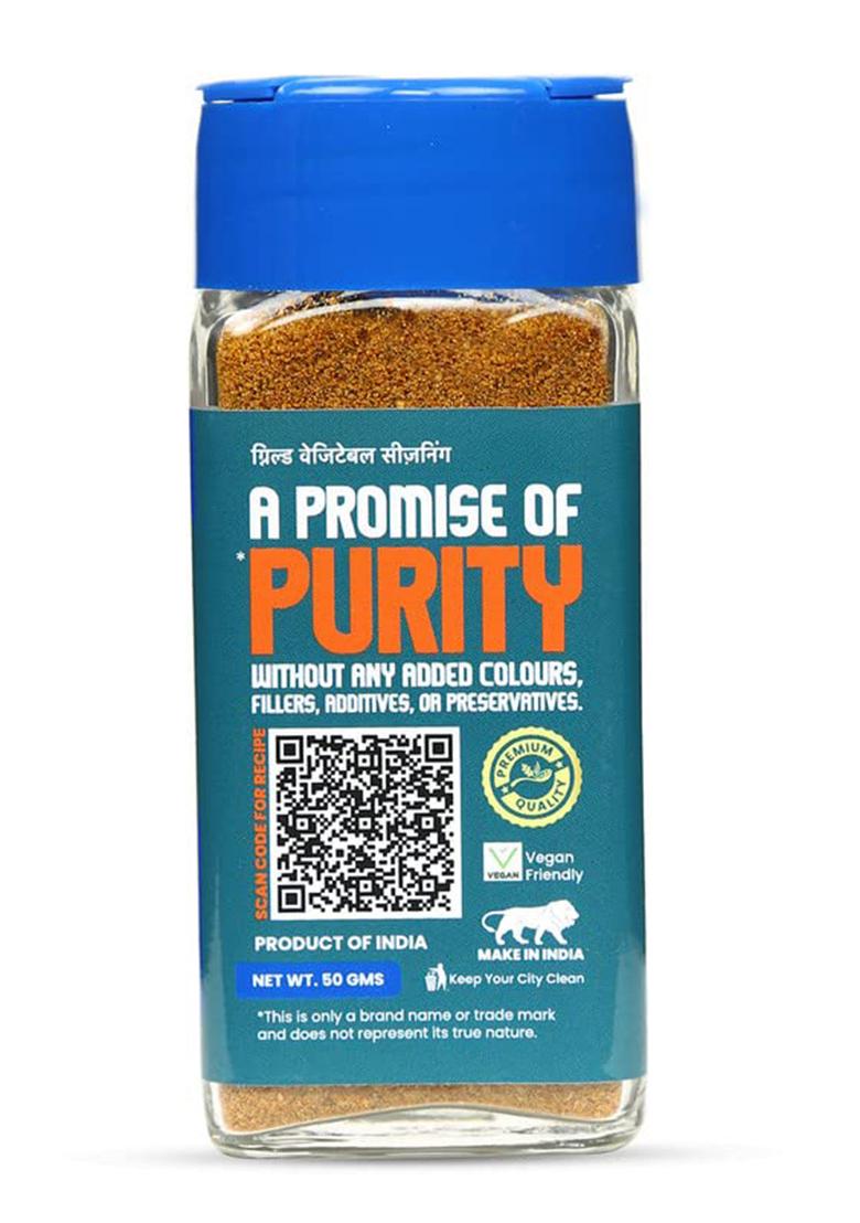 Crista 50 Gms Grilled Vegetable Seasoning | Bbq Mixed Spices Blend Multipurpose, Fresh & Flavourful Zero Added Colours, Fillers, Additives Preservatives Vegan