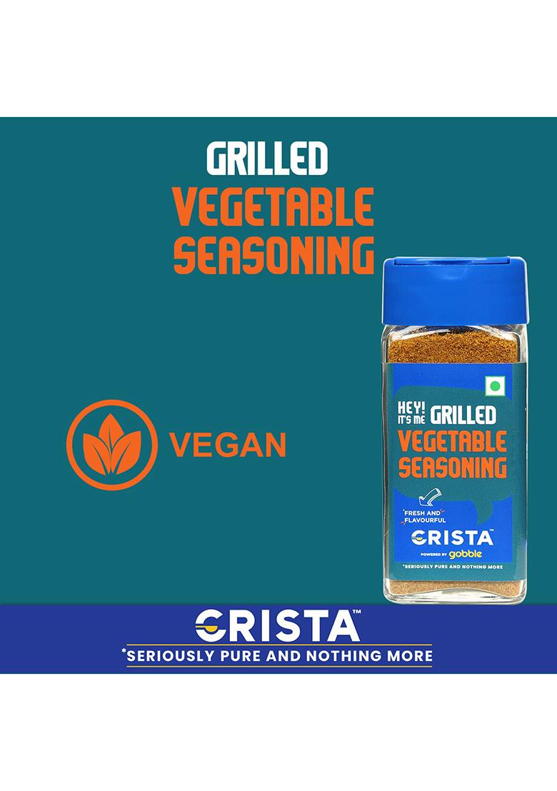Crista 50 Gms Grilled Vegetable Seasoning | Bbq Mixed Spices Blend Multipurpose, Fresh & Flavourful Zero Added Colours, Fillers, Additives Preservatives Vegan