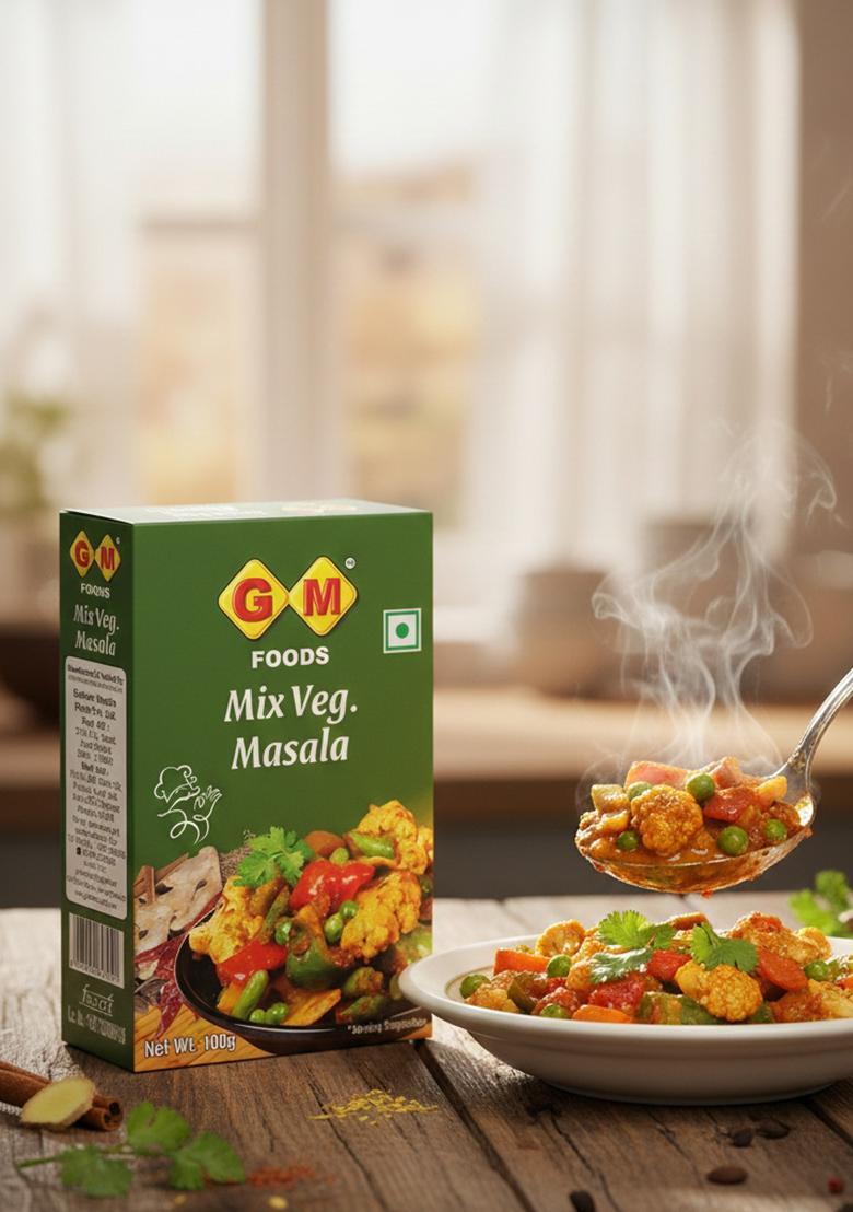 Gm Foods Mix Veg Masala Powder 100G (Pack Of 2) | Authentic Indian Spice For Flavorful Sabjis Rich Aroma & Flavour Ready To Cook No Msg, Artificial Colors Preservatives
