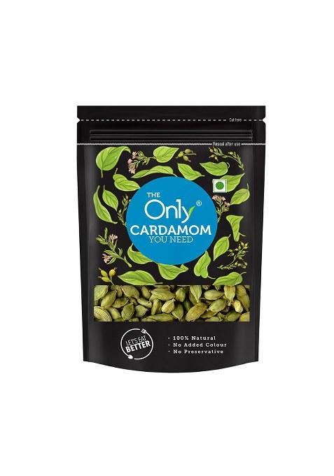 On1Y Green Cardamom, 50 Gm, Elaichi, Chhoti Bold Size Full Pods, Additive Free, All Natural