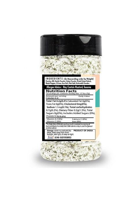 Saranz Ranch Mix Exotic Seasoning Perfect For Snacks, Appetizers, Savouries|Ranch With Fresh Ingredients Dressing | Aromatic And Flavoured Vegan Seasonings |Used In Sauces, Marinades, Dressing, Snacks-100 Grams Sprinkler Jar