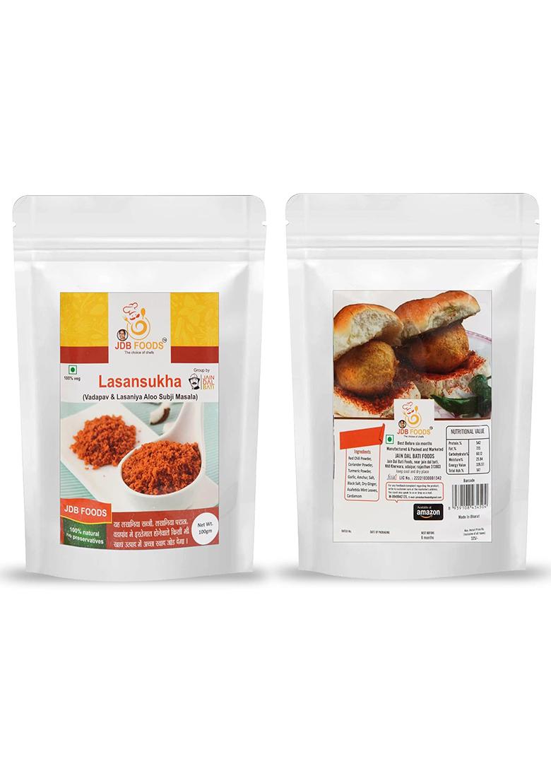 Jdb Foods Foods-Special Tasty Mumbai Vada Pav | Masala Powder Mix Dry Ready To Use Vadapav Red Spicy Chutney Garlic 100% Natural No Preservative...