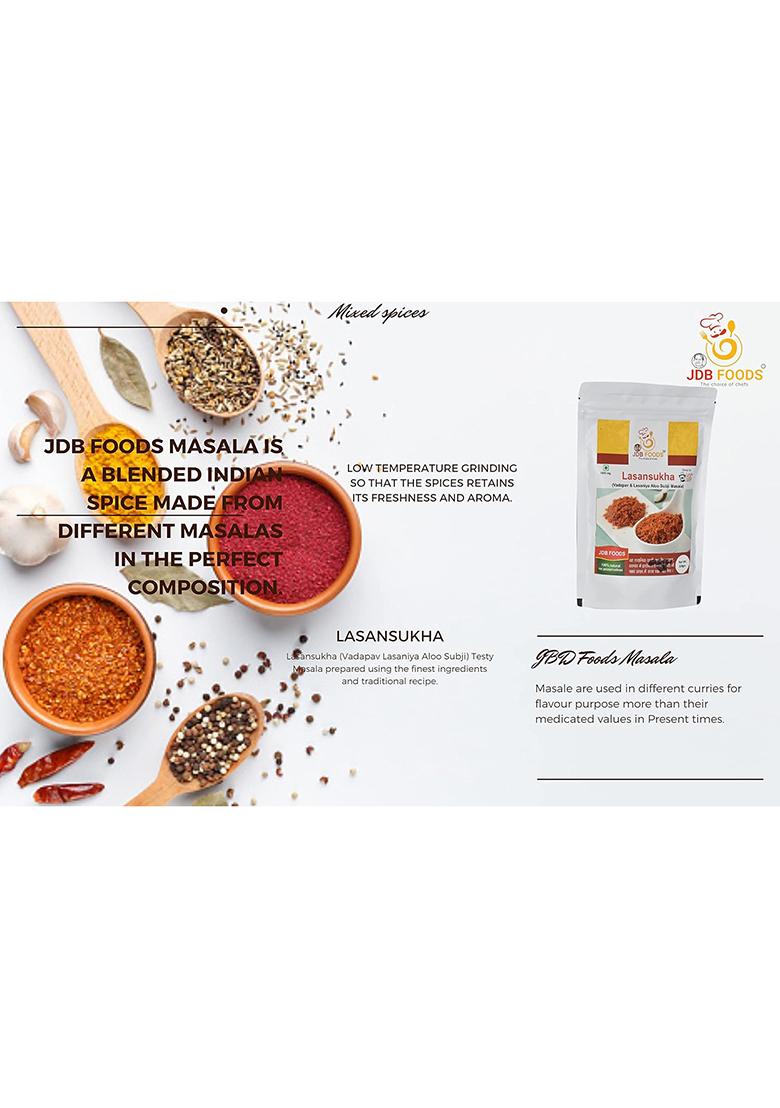 Jdb Foods Foods-Special Tasty Mumbai Vada Pav | Masala Powder Mix Dry Ready To Use Vadapav Red Spicy Chutney Garlic 100% Natural No Preservative...