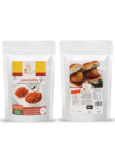 Jdb Foods Foods-Special Tasty Mumbai Vada Pav | Masala Powder Mix Dry Ready To Use Vadapav Red Spicy Chutney Garlic 100% Natural No Preservative...